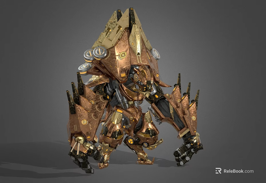Transformable Electric Toy Robot With Golden Armor And Mechanical Design 3d model 