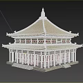 Traditional Chinese Ancient Architecture With Multi Tiered Structure Golden Roof Red Pillars And Ornate Eaves