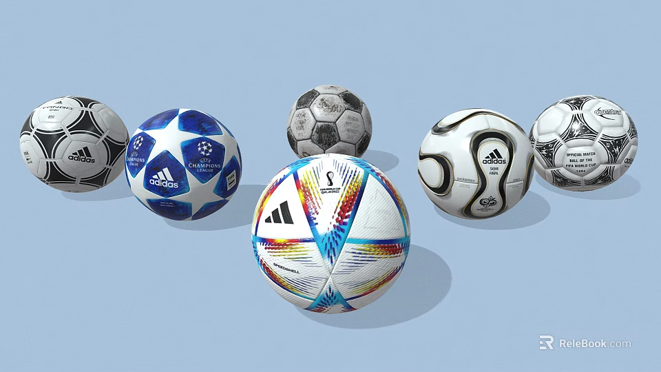 Diverse Soccer Balls As Sports Equipment With Different Designs And Patterns 3d model 