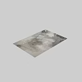 Square Area Rug With Abstract Watercolor Pattern In Neutral Gray Tones 3d model