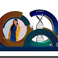 Zhuhai 2024 Exhibition Display With DNA Helix LOGO And Female Figure