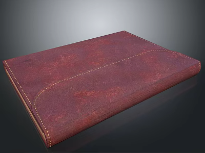 Handcrafted Red Leather Notebook With Stitched Design And Textured Surface 3d model