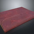 Handcrafted Red Leather Notebook With Stitched Design And Textured Surface 3d model