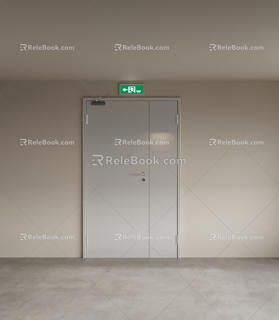 Door escape door fire door corridor door iron door 3d model