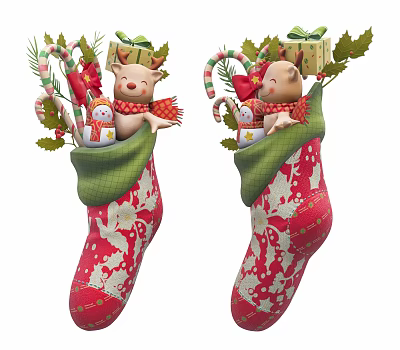Modern Decorations Christmas Decorative Socks 3d model