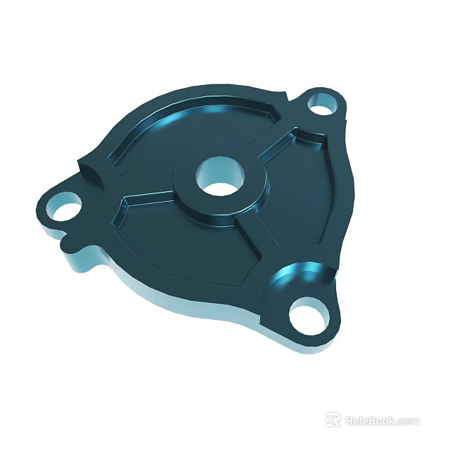 Black Metallic Mechanical Part Featuring Multiple Mounting Holes And Geometric Structure For Industrial Applications 3d model