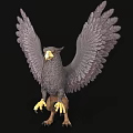 Realistic Eagle With Spread Wings Sharp Claws And Detailed Lifelike Sculpture