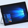 Modern Tablet with Windows OS Display and Foldable Stand Showing App Icons 3d model