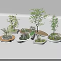 Diverse Tree Pits With Various Shapes Materials And Green Plants For Landscape Design