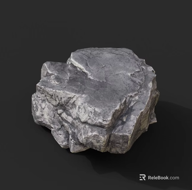Natural Rock Structure With Rough Gray Surface And Textured Details In Outdoor Setting 3d model 