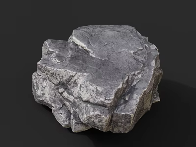 Natural Rock Structure With Rough Gray Surface And Textured Details In Outdoor Setting 3d model
