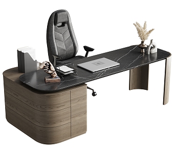 Office Desk and Chair 3d model