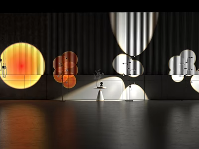 Modern Lighting Combination Featuring Round And Flower Shaped Lamps With Warm Light Shadow Effects 3d model