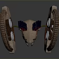 Futuristic Motorcycle Design with Brown Mesh Wheels and Red Black Aerodynamic Body