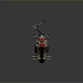 Vintage Cruiser Motorcycle With Brown Leather Seat And Metal Accents