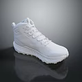 White High Top Sneakers With Lace Up Design Textured Sole And Clean Minimalist Style