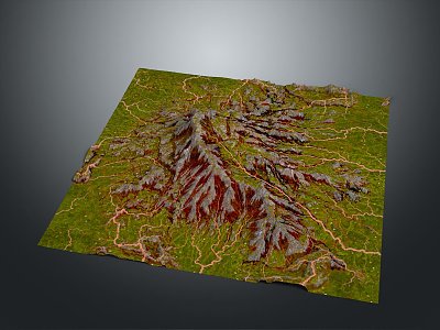 Geography, topography, mountain shape, ridge, ridge, valley, mountain range, canyon, geomorphology, mountain peak, mountain body 3d model