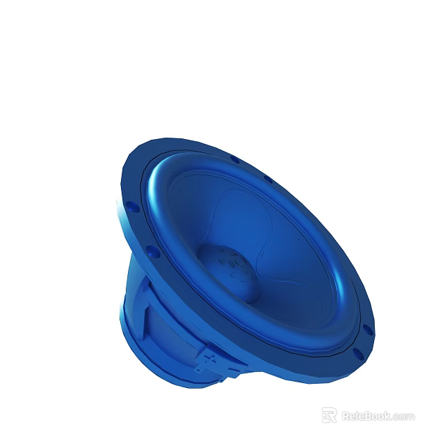Durable Blue Audio Speaker Unit With Smooth Surface And Modern Design 3d model