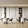 Modern Mahjong Table and Chair Decorative Cabinet Mahjong Table Combination 3d model