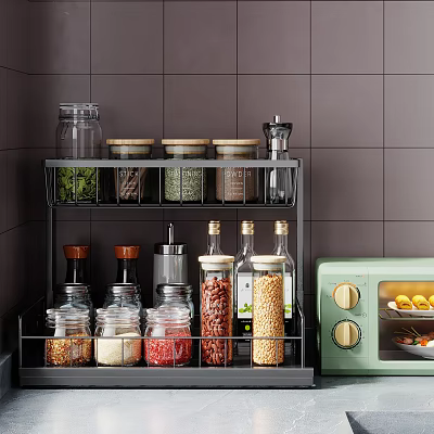 Bathroom Cabinet Shelf Multi Layer Metal Storage Organizer For Jars And Bathroom Accessories Organization 3d model