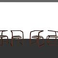 Two Modern Leisure Chairs With Wooden Frame Curved Armrests And Light Colored Seat
