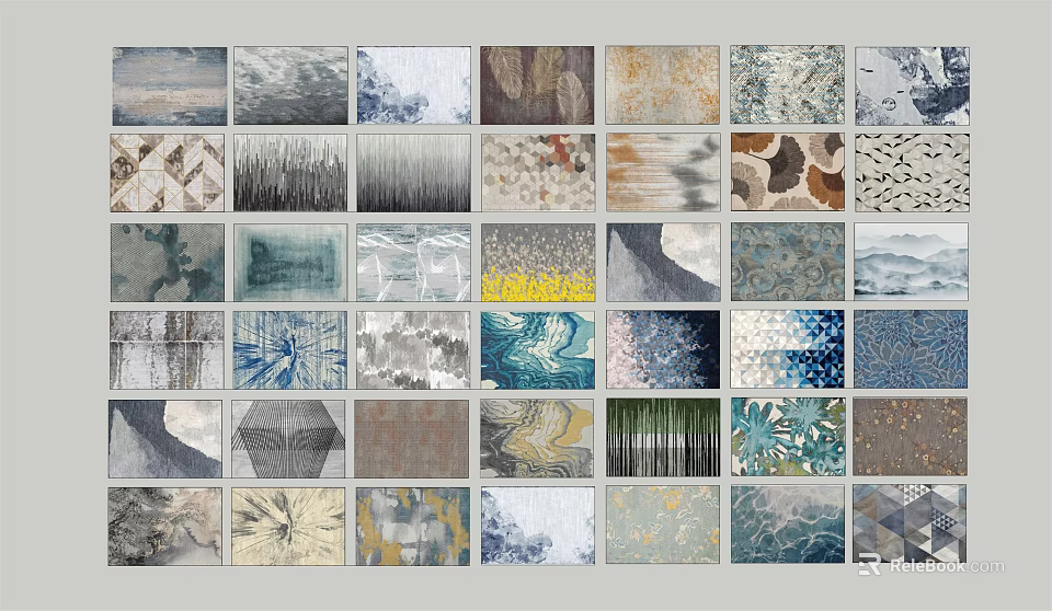 Square Rugs With Various Patterns And Color Options For Home Decor 3d model