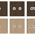 Dark Brown And Light Wood Square Panels With Copper Knobs In 1 2 3 Quantities 3d model
