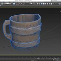 Artisan Handcrafted Wooden Cup With Intricate Carved Patterns And Vintage Design