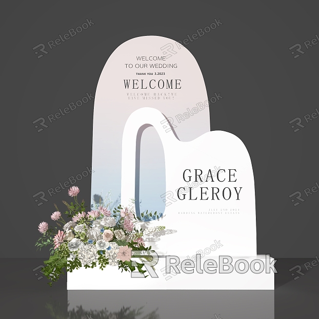 Modern Beauty Chen Wedding Beauty Chen Floral Flower Display Brand Wedding Brand Billboard Water Brand Display Brand Decorative Brand Floral Beauty Chen model