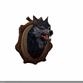 Fierce Wolf Head Wall Decor with Wooden Frame for Home Decoration