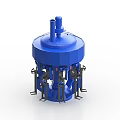 Heavy Duty Blue Circular Industrial Equipment With Mechanical Arms And Vertical Pipe