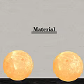 Modern Moon Shaped Floor Lamp With Orange and Light Blue Glow for Home Decor