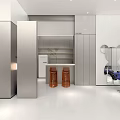 Modern Hair Salon Interior Design With Three Mirrors Black Styling Chairs And Workstations