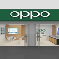 OPPO Digital Store with Green Signage Open Storefront Display Counters and Screen Displays