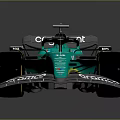 Teal Formula 1 Racing Car Streamlined Aerodynamic Design Cognizant Branding Large Wheels Rear Wing