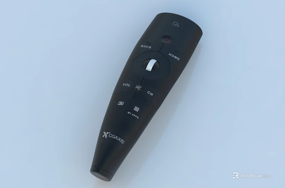 Black XGIMI TV Remote Control Featuring Power Volume And Menu Buttons 3d model