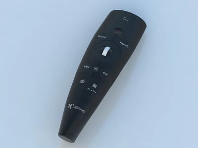 Black XGIMI TV Remote Control Featuring Power Volume And Menu Buttons 3d model