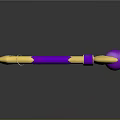 Ornate Purple Scepter With Golden Tip Accents And Shiny Purple Orb