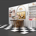 Organized Cosmetics Display Shelves With L'OREAL Skincare Products And White Design
