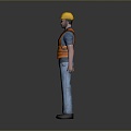 Worker European worker mechanic builder repairman miner digger modern figure 3d model