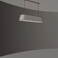 Modern Rectangular Ceiling Pendant Light With Beige Lampshade And Metal Rods 3d model