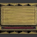 Vintage Style Ornate Golden Decorative Box With Red Interior And Intricate Patterns