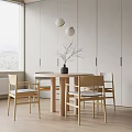 Quiet Dining Table and Chair Combination Dining Table and Chair 3d model