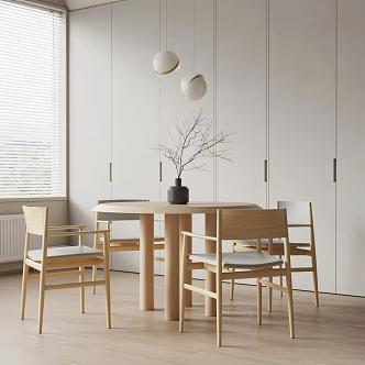 Quiet Dining Table and Chair Combination Dining Table and Chair 3d model