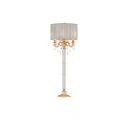 Luxurious Floor Lamp With Crystal Decorations Gold Stand And White Shade Design