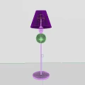 Modern Black Floor Lamp With Gray Lampshade And Round Base 3d model