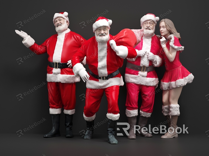 Modern Santa Claus figure man model