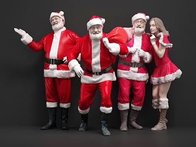 Modern Santa Claus figure man 3d model