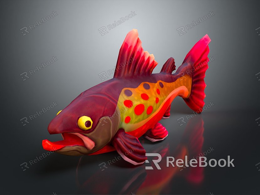 Catfish Carp Sturgeon Bass Freshwater Fish Various Carp Grass Carp Crucian Carp model