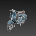 Vintage Blue Scooter Motorcycle With Brown Seat Classic Design And Retro Details